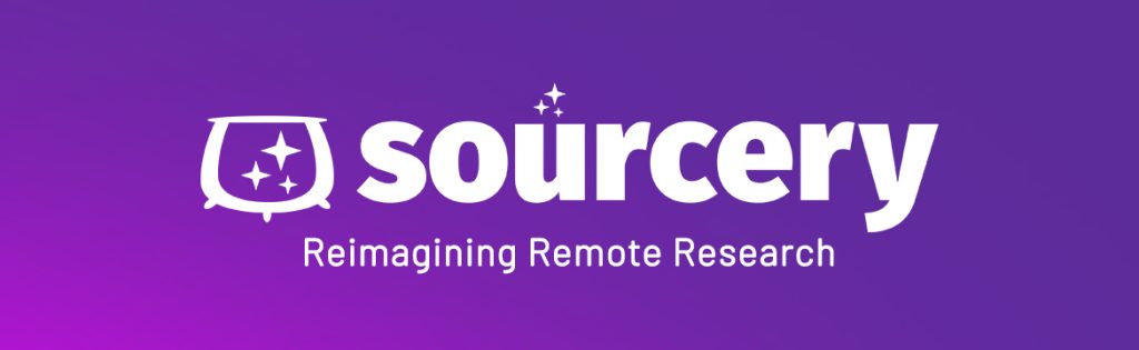 Sourcery logo, Reimagining remote research